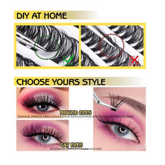 60Pcs Lash Clusters DIY Eyelashes DD Curl 12-16mm Mixed Volume 60D 80D 0.07 Mix