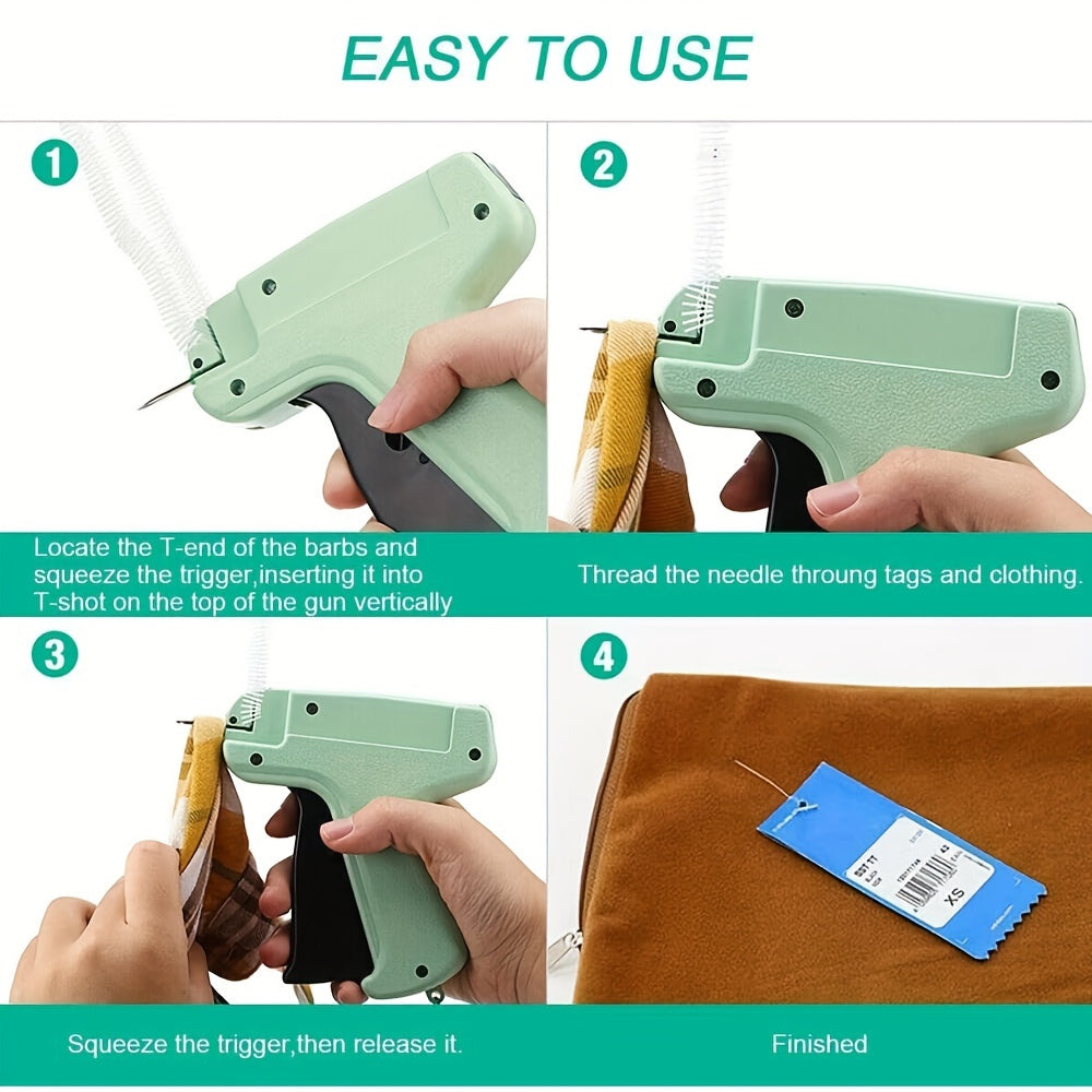 Tagging Gun Kit Clothing 5 Needles 1000 Barbs Fasteners Standard Attachment Gun