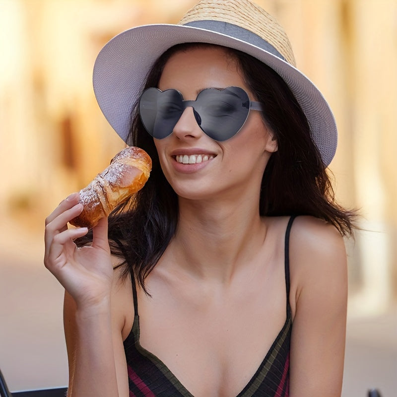 Heart Sunglasses For Women Men Jelly One piece Party Travel Sun Shades