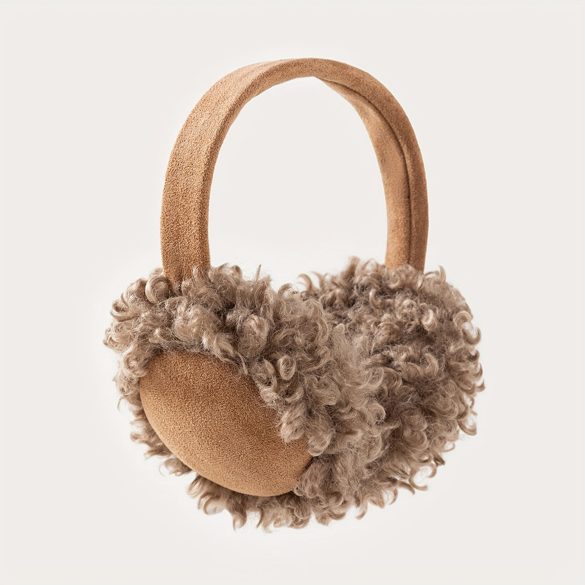 Women's Furry Teddy Bear & Sheepskin Ear Warmers Soft Plush Winter Headband