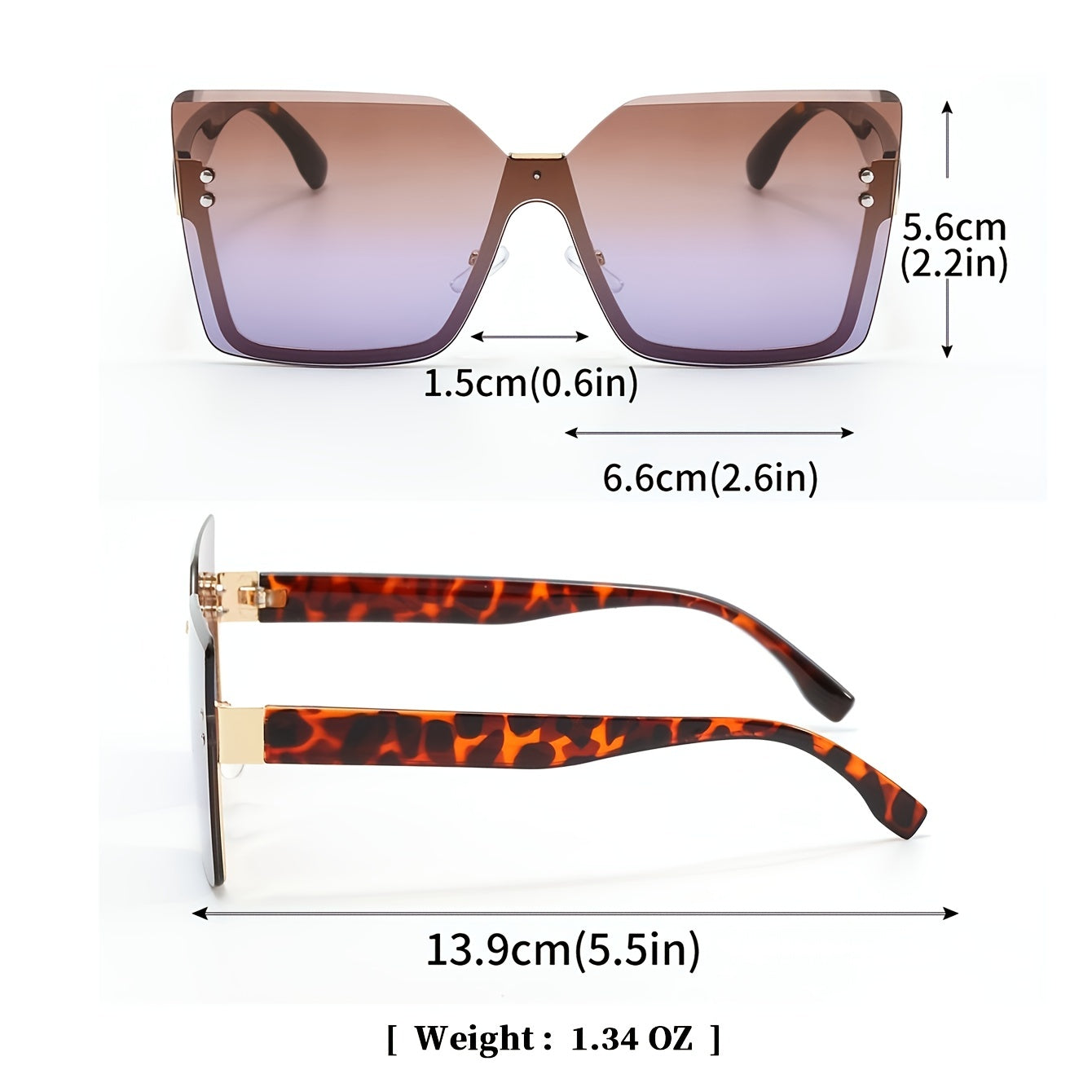 Ombre Rimless Cat Eye Sunglasses UV400 Sun Shades