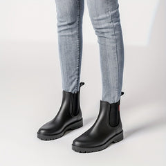 Women's Waterproof Medium Tube Rain Boots Solid Non slip Outdoor Rain Boots