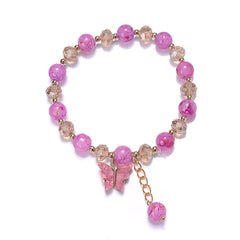 Beaded Butterfly Charm Bracelet Glass Sweet Jewelry Gift Yoga Meditation