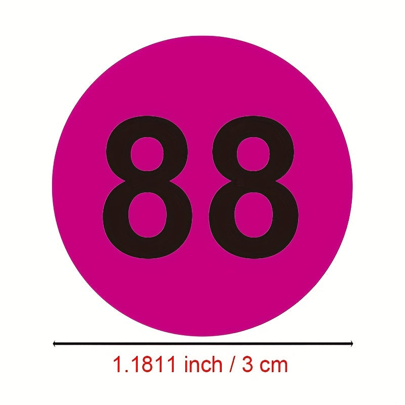 250 Round Number Stickers 1-50 Pack, Marker Sign Stickers
