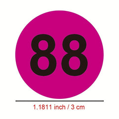 250 Round Number Stickers 1-50 Pack, Marker Sign Stickers