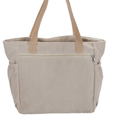 Corduroy Tote Bag Large Capacity Lightweight Shoulder Shopper Bag