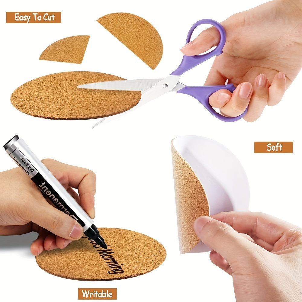 30pcs Self Adhesive Cork Spacer Rounds 4inch Cork Tiles DIY Crafts