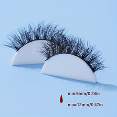 7 Pairs 5D Curly False Eyelashes Cross 12mm Cat Eye Look Thick Lashes
