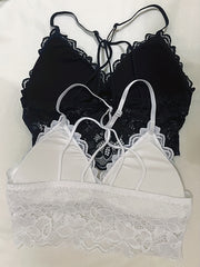 2pcs Lace Bralettes Scallop Trim Everyday Bra Women's Lingerie