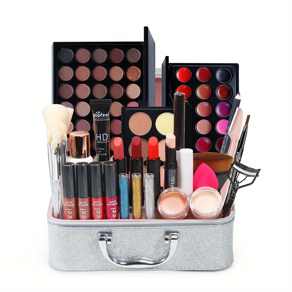 Professional Cosmetic Set with Makeup Tool and Case