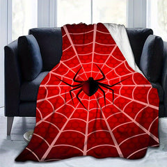 Spider Printed Linen Blanket Warm Soft for Sofa Bed Camping Travel