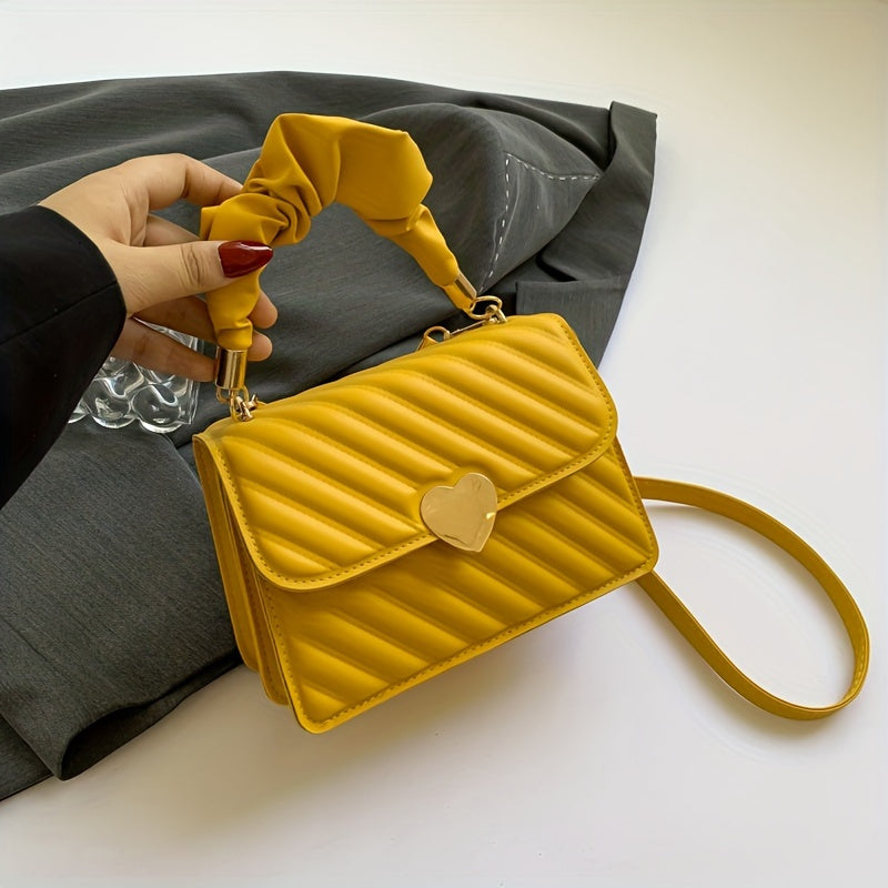 Textured Pleated Shoulder Bag for Women