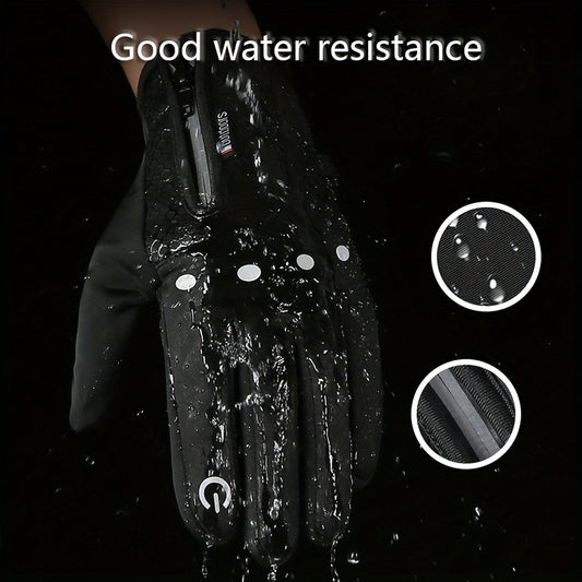 Winter Cycling Gloves Touch Screen Velvet Warm Waterproof Windproof Gloves