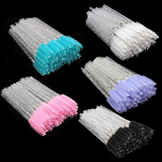 20 pcs Crystal Eyelash Brushes 100 Mascara Wands for Extensions