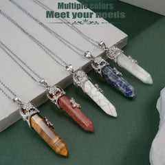 Healing Crystal Point Pendant Necklace Reiki Healing Crystals