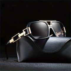 Men's Square Sunglasses Large Frame UV Protection Eyewear