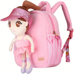 Toddler Plush Doll Shoulder Backpack for Kids 1-5 Years