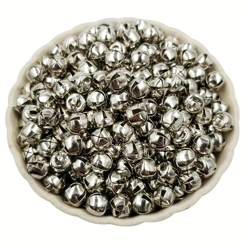 50-100PCS Christmas Jingle Bells Pendant Charms Silvery Golden Beads 6-10mm
