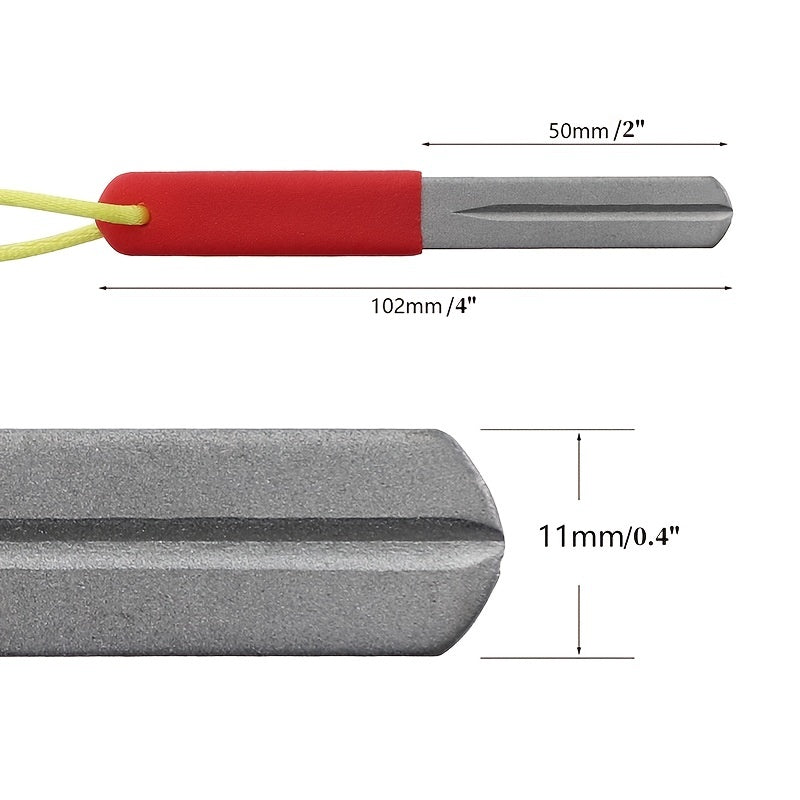 Portable Fishing Hook Sharpener Diamond Stone Whetstone Keychain