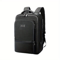 Slim Leather Laptop Backpack Men 38-62 Cm Business Lightweight USB Charging
