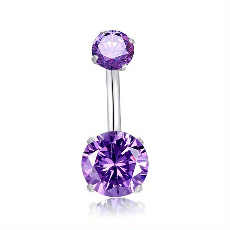 14G CZ Navel Barbell Stud Body Piercing