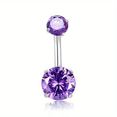 14G CZ Navel Barbell Stud Body Piercing