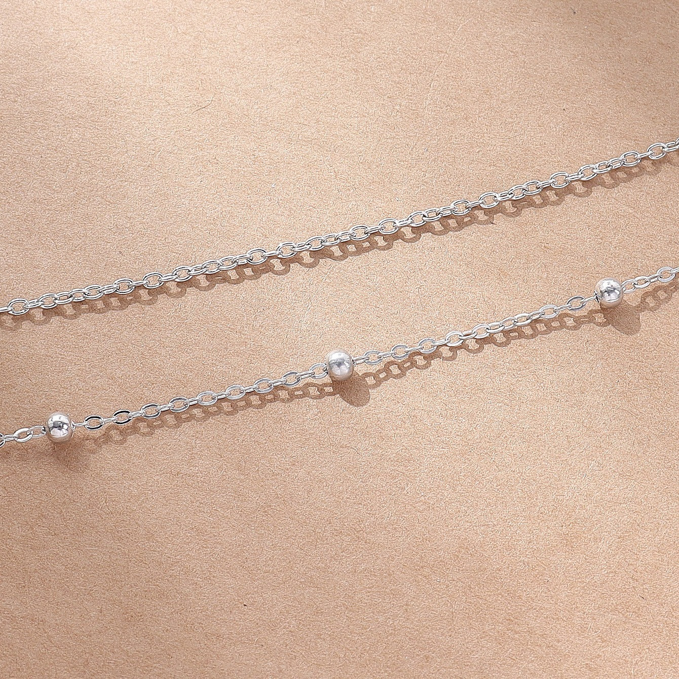 Layered Belly Body Chain Metal Bead Waist Chain Summer Beach Jewelry