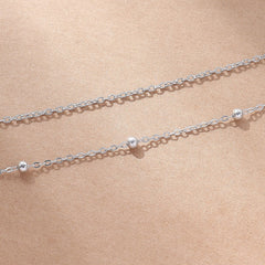 Layered Belly Body Chain Metal Bead Waist Chain Summer Beach Jewelry