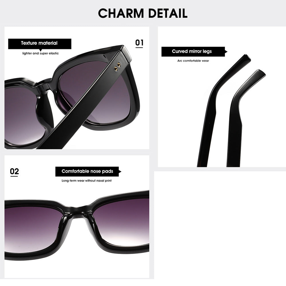 Large Square Frame Sunglasses Women's Gradient Eyewear