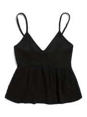 Solid Knitted Cami Top V Neck Sleeveless Top Women's Lingerie