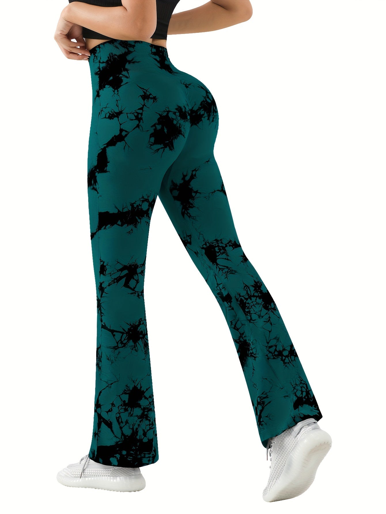 Tie Dye Seamless Flared Pants High Waist Yoga Leggings