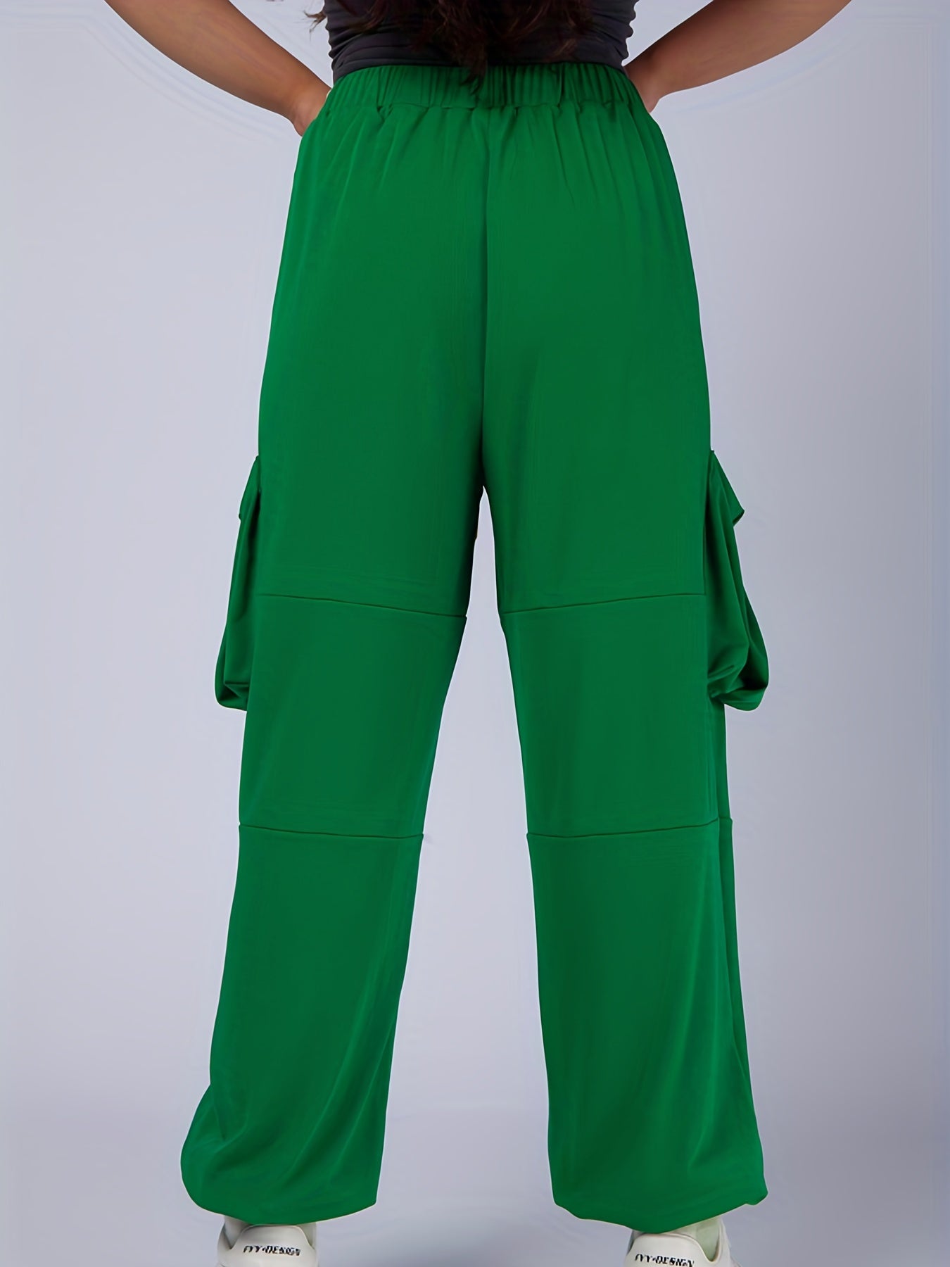 Women's Plus Elastic Drawstring High Rise Trousers