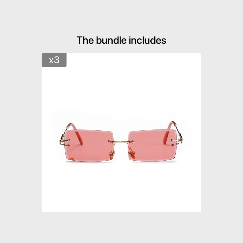 Rimless Square Sun Shades for Women - UV400