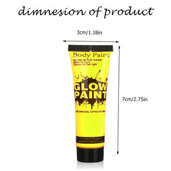 UV Body Paint Set 6 Tubes 10ml UV Neon Face & Body Paint
