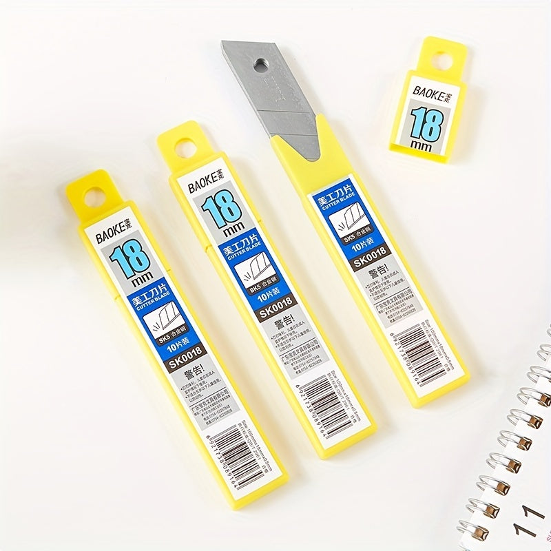 10pcs 18mm Wide Cutter Blades for Office School & Home Use