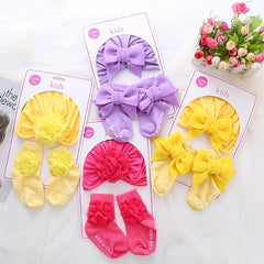 0-3 Year Old Baby Flower Bow Knot Princess Hat & Socks Set