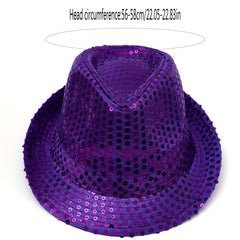 Mens Wide Brim Fedora Hat Sequins