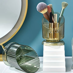 3 Compartment Makeup Brush Holder for Desk Vanity Bathroom