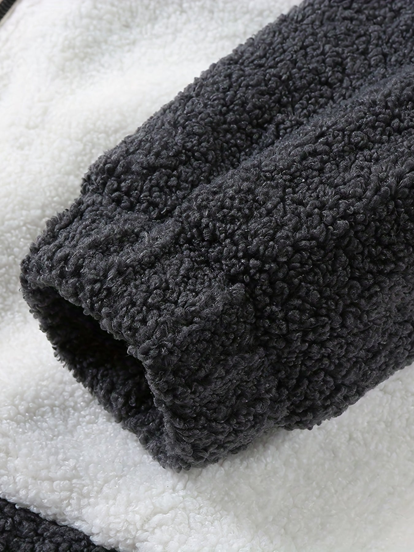 Warm Plush Fleece Jacket Men's Casual Stand Collar Coat Fall Winter