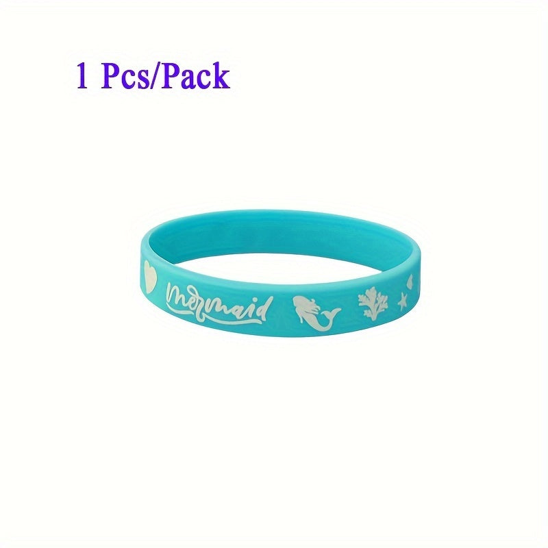 3pcs Mermaid Pattern Silicone Bracelet Set