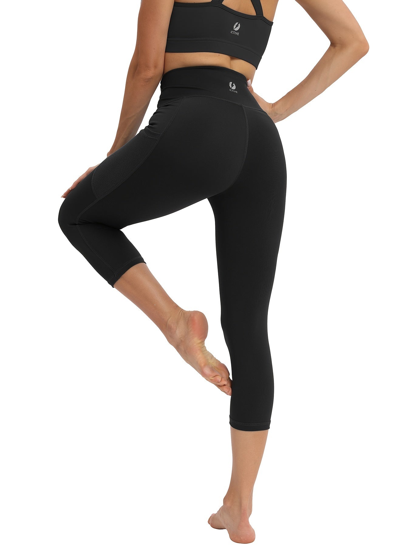 Women's Solid Sports Leggings High Waist Tummy Control for Running Yoga
