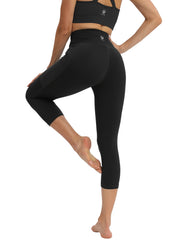 Women's Solid Sports Leggings High Waist Tummy Control for Running Yoga
