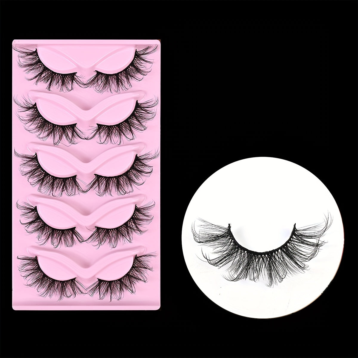 5 Pairs Fluffy Layer False Eyelashes 3D Crisscross Thick Eye Elongated Eyelashes