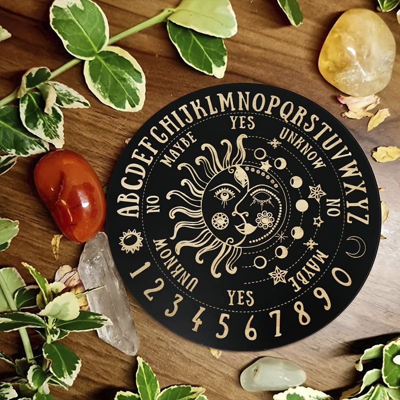 Wooden Sun Chart Divination Pendant Wood Plate Witchcraft Altar Supplies
