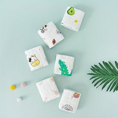 6-Layer High Density Baby Gauze Handkerchief Towel with Embroidered Bubble Gauze