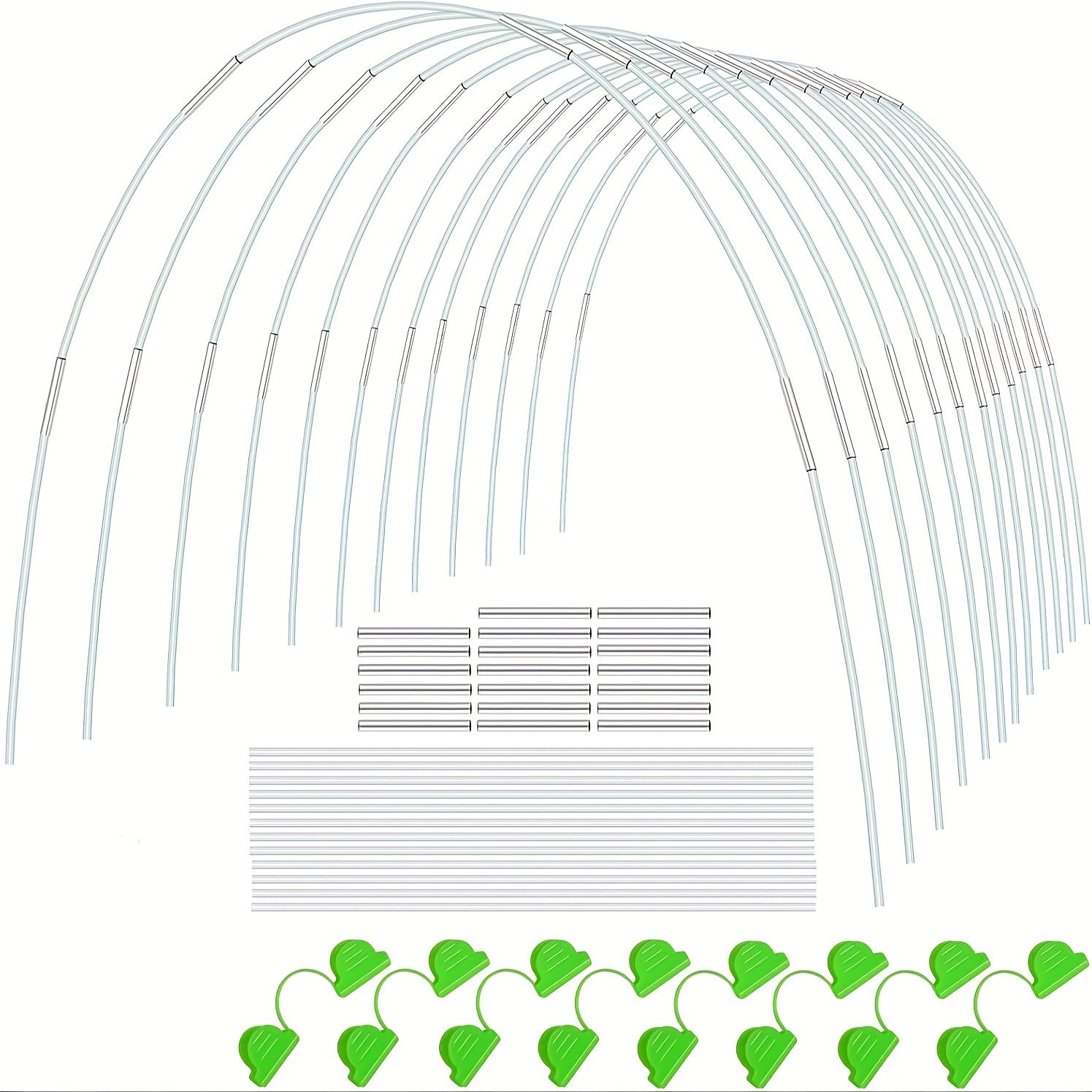 30pcs Greenhouse Hoops for DIY 106 Wider Grow Tunnel Rust Fiberglass Support