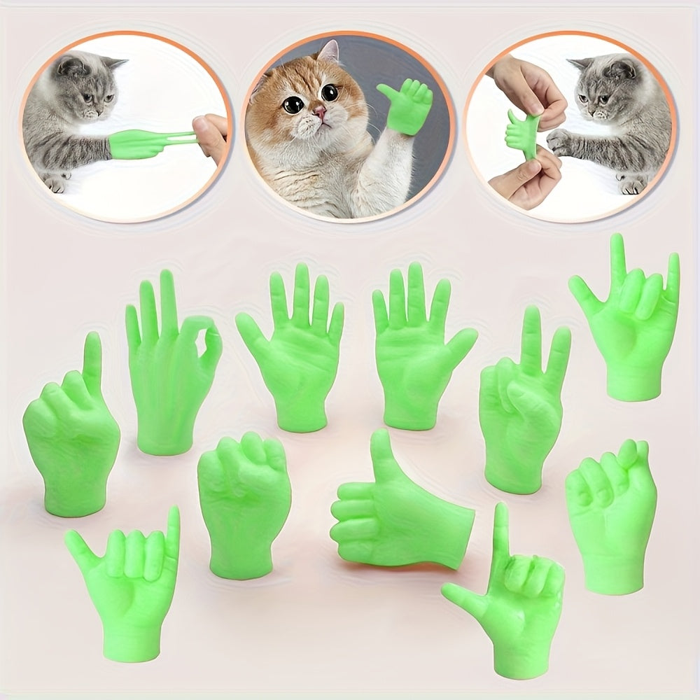 12pcs Mini Finger Hands Fluorescent Puppet Flexible Poseable Tips