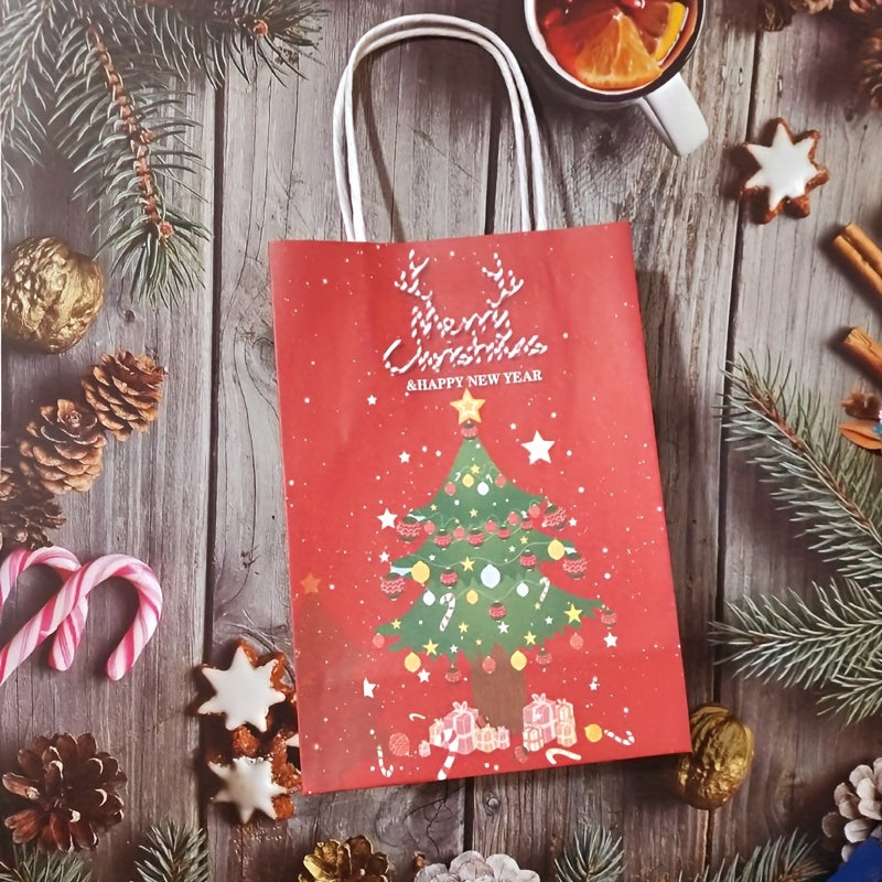 6pcs Christmas Gift Bag Paper In Random Styles Portable