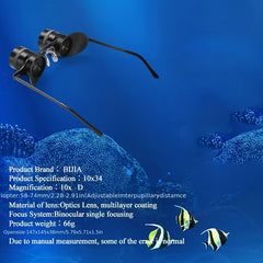 HD 10x34 Zoom Polarized Fishing Glasses Telescope Sunglasses