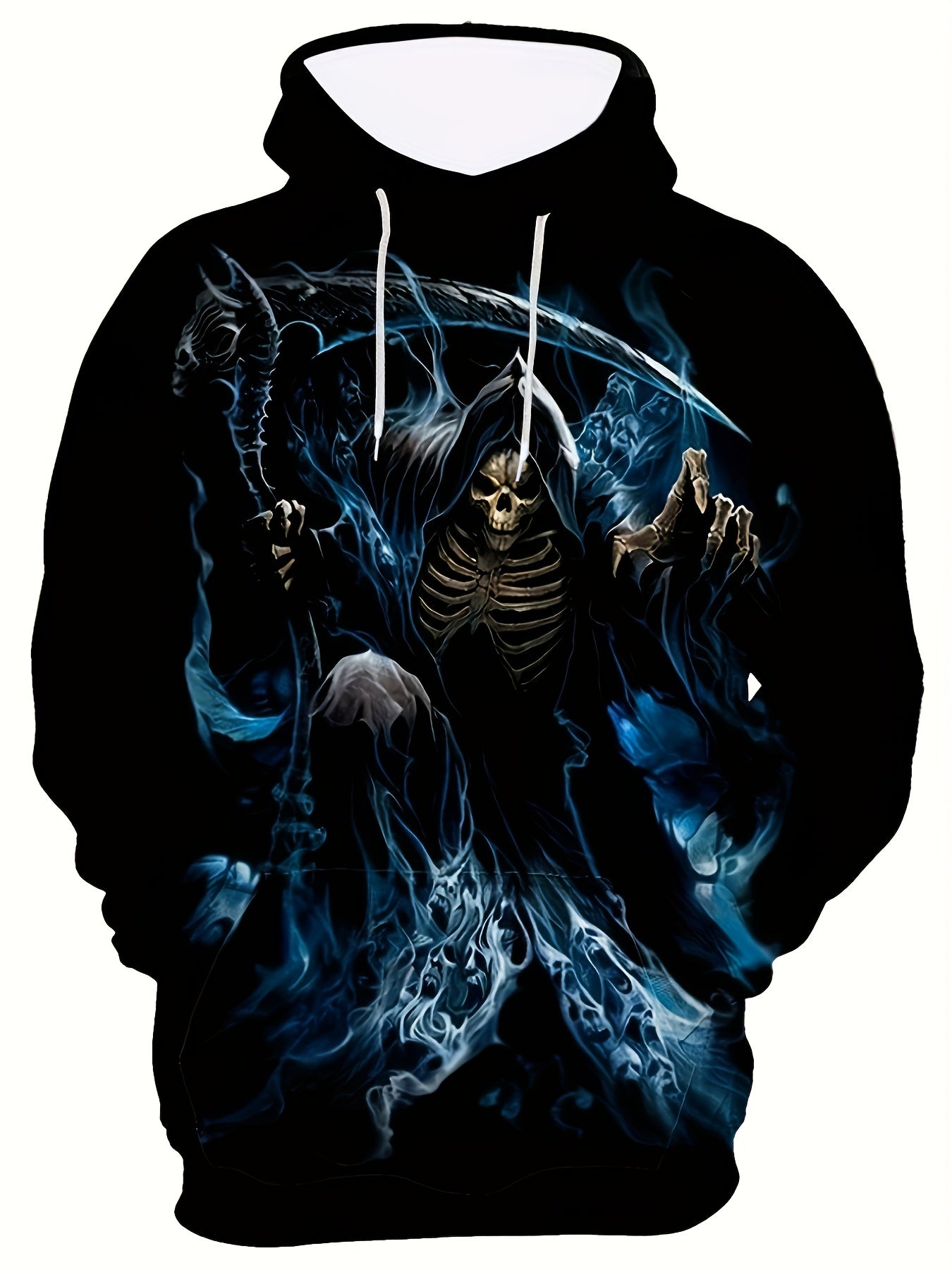 Men's Skull Graphic Hoodie Active Breathable 3D Print Hooded Shirt